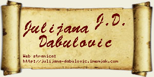 Julijana Dabulović vizit kartica